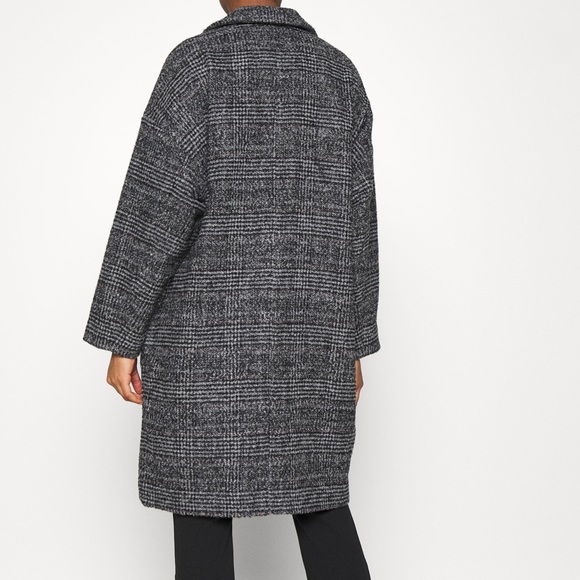 New Levi’s Wool Plaid Design Cocoon Classic Relaxed Fit Coat - Picture 7 of 14